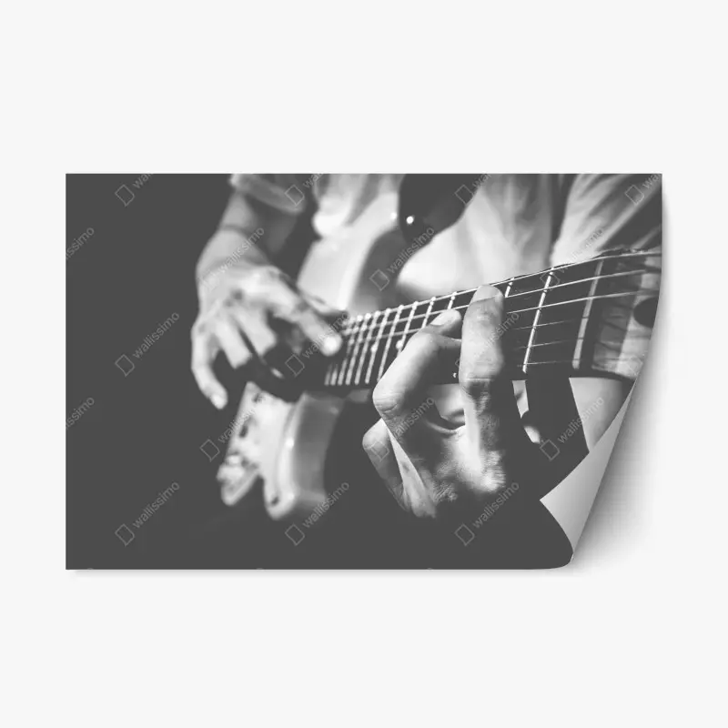 Repositionierbarer Aufkleber monochrome gitarre nahaufnahme