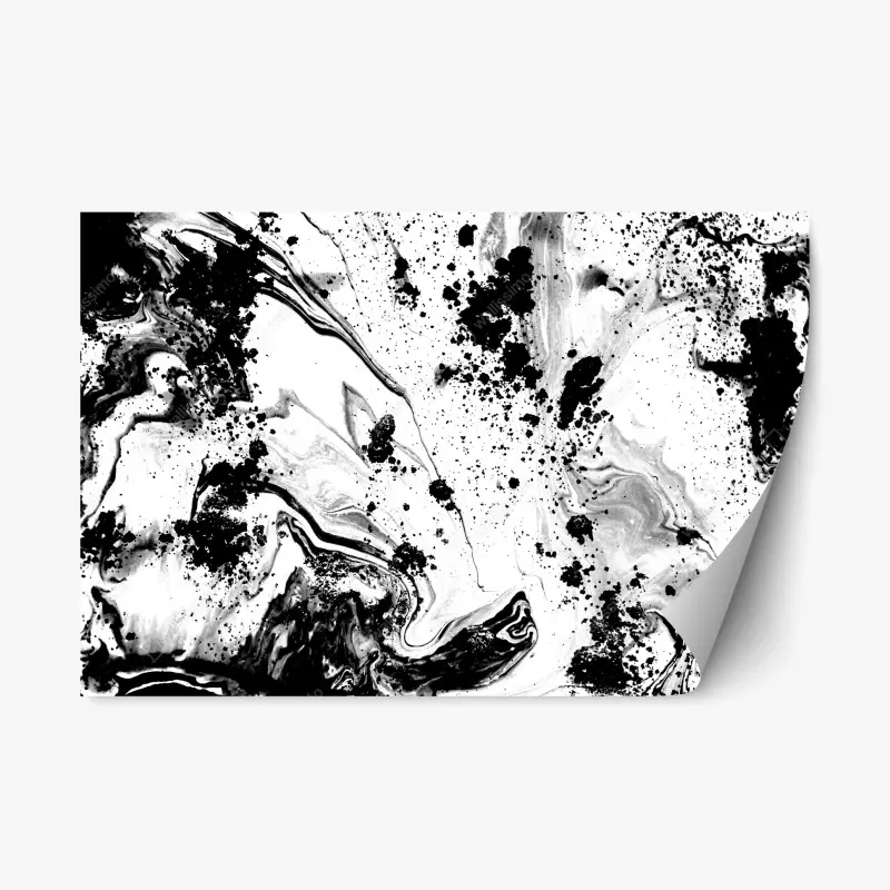 Repositionierbarer Aufkleber monochromes marmormuster abstrakt