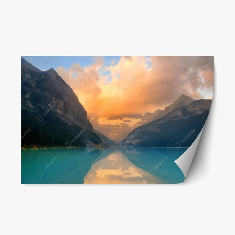 Repositionierbarer Aufkleber sonnenaufgang über Lake Louise, Banff