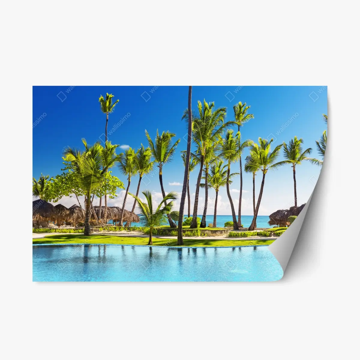 Repositionierbarer Aufkleber tropisches strandparadies in Punta Cana – Pixers®