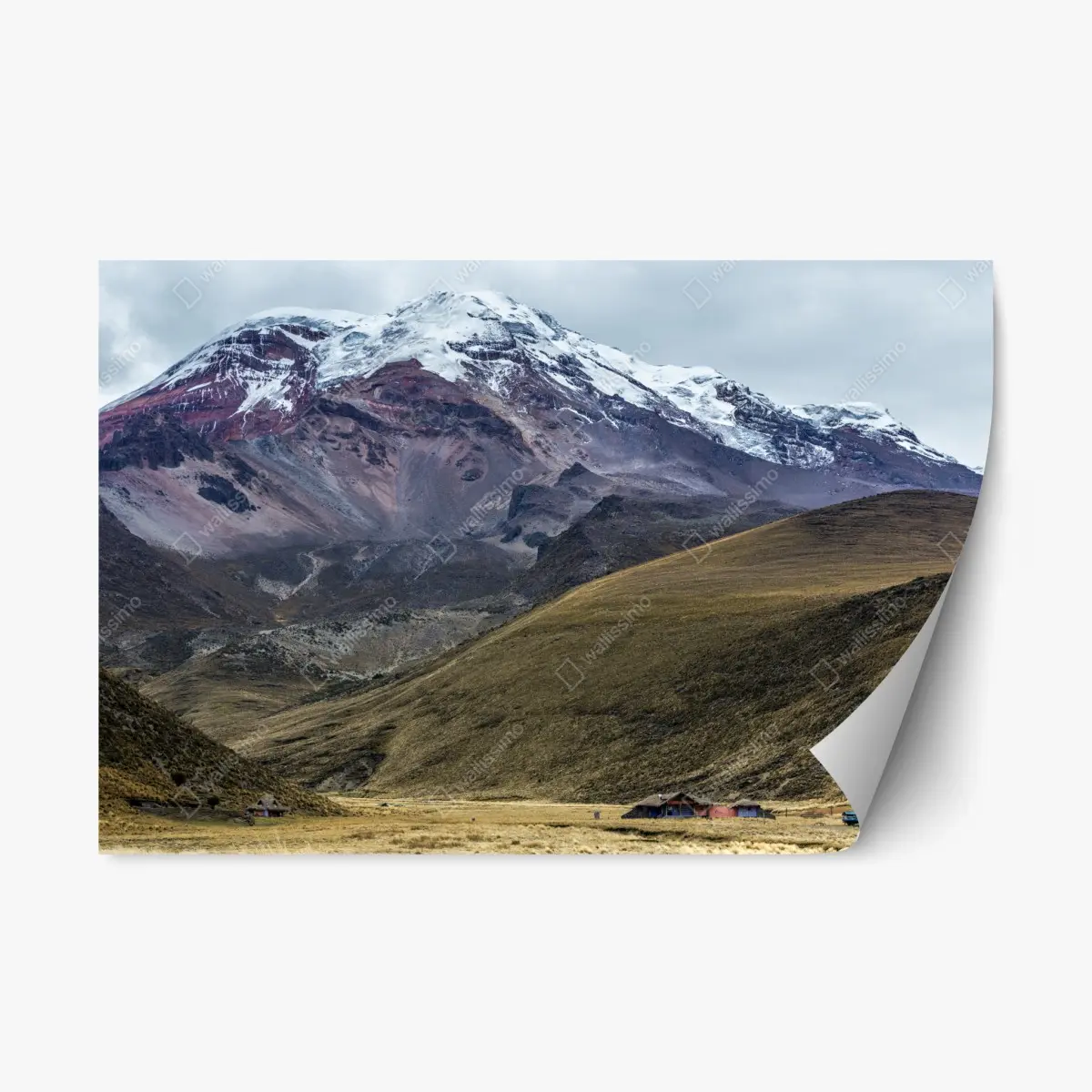 Repositionierbarer Aufkleber majestätisches schneebedecktes bergtal – Pixers®