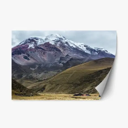 Repositionierbarer Aufkleber majestätisches schneebedecktes bergtal – Pixers®