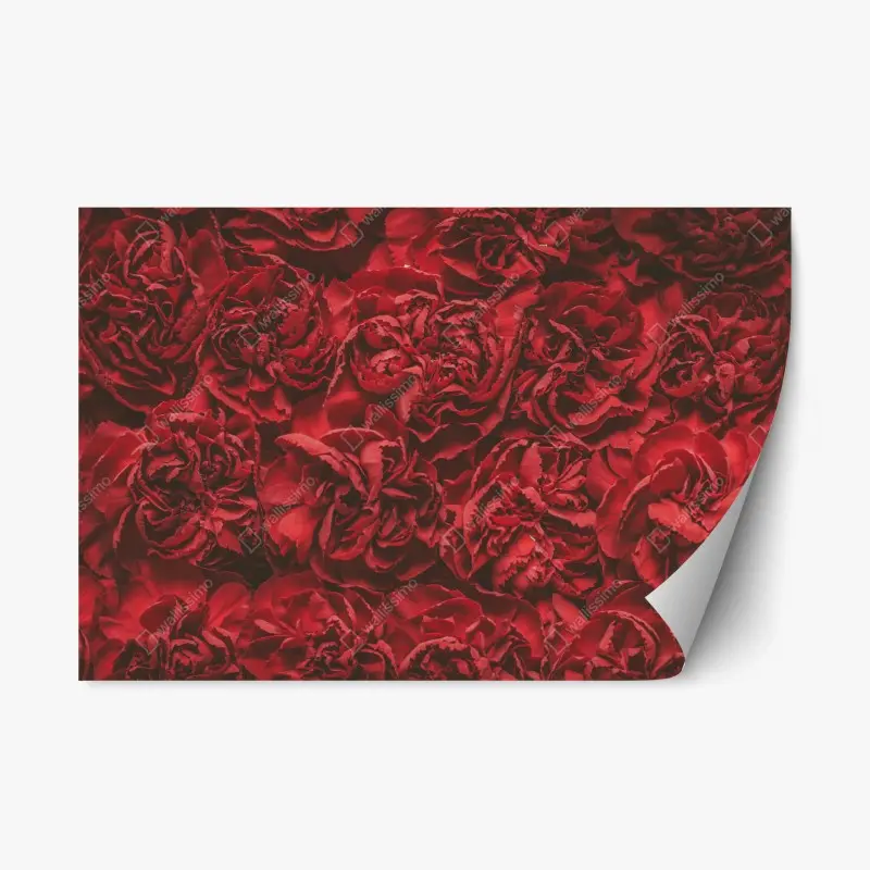 Repositionierbarer Aufkleber vintage rote nelken blumenmuster