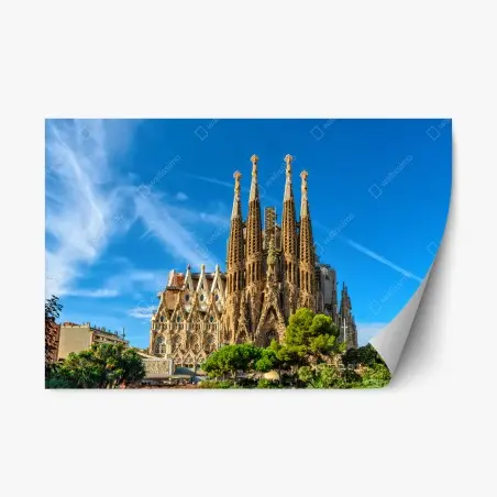 Repositionierbarer Aufkleber Sagrada Familia in Barcelona – Pixers®