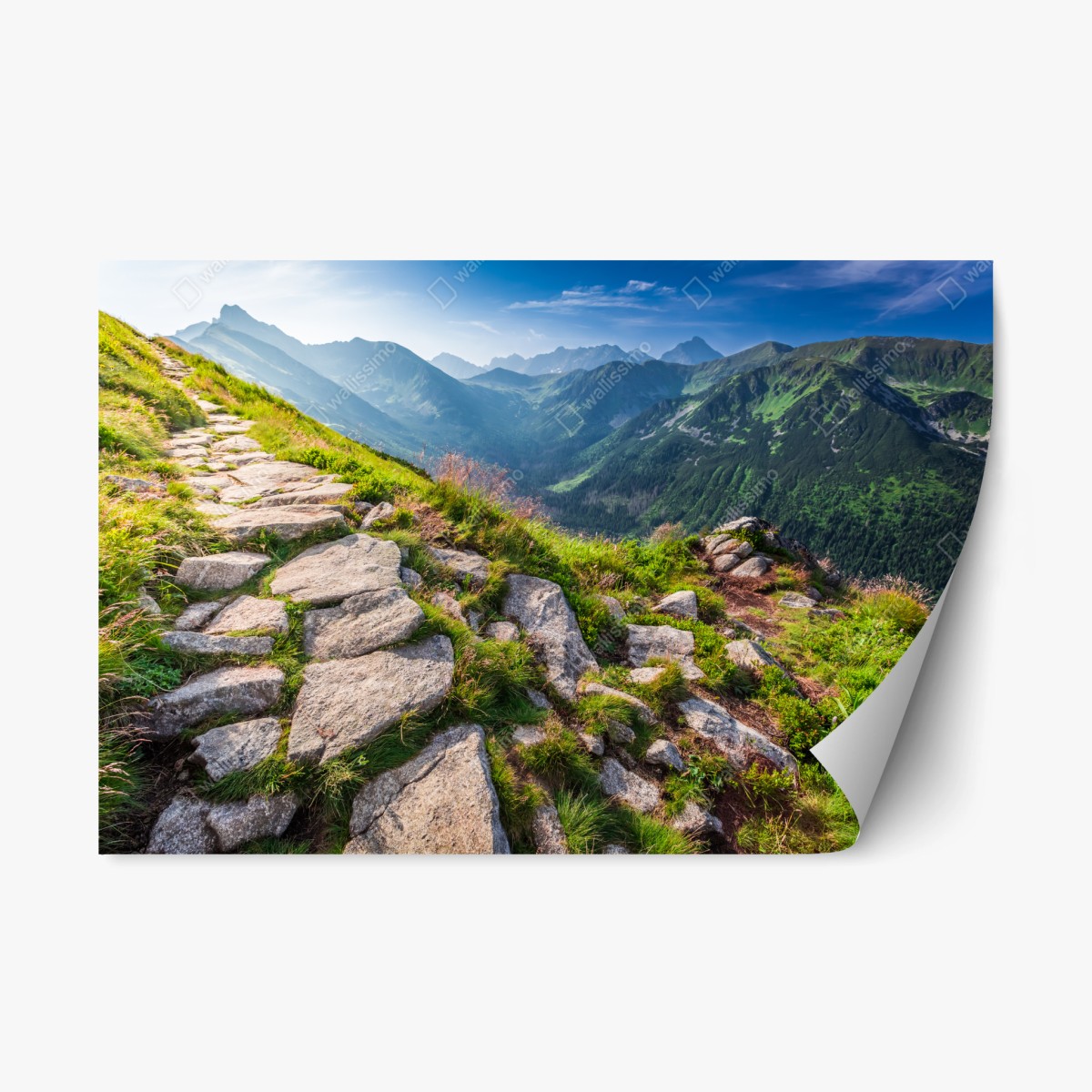 Repositionierbarer Aufkleber sonnenaufgang über dem Tatra-wanderweg – Pixers®