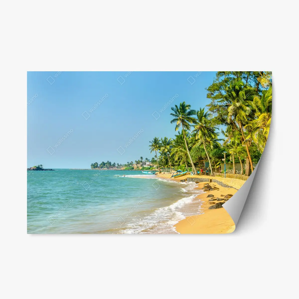 Repositionierbarer Aufkleber tropischer palmenstrand – Pixers®