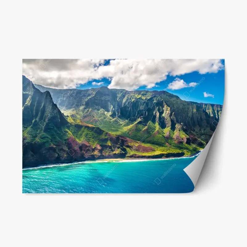Repositionierbarer Aufkleber majestätische küstenlandschaft Hawaii