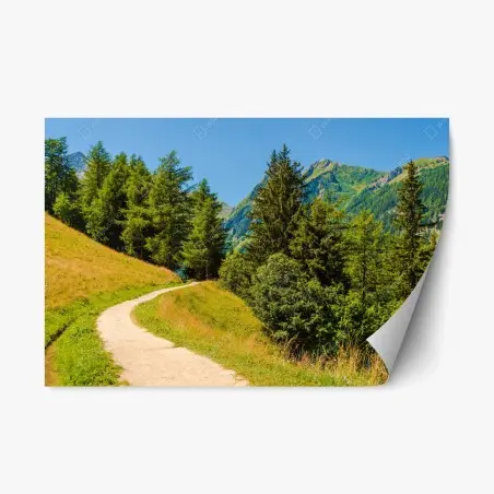 Repositionierbarer Aufkleber bergweg in den Schweizer Alpen im Sommer – Pixers®