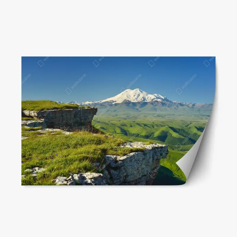 Repositionierbarer Aufkleber majestätischer Elbrus am morgen