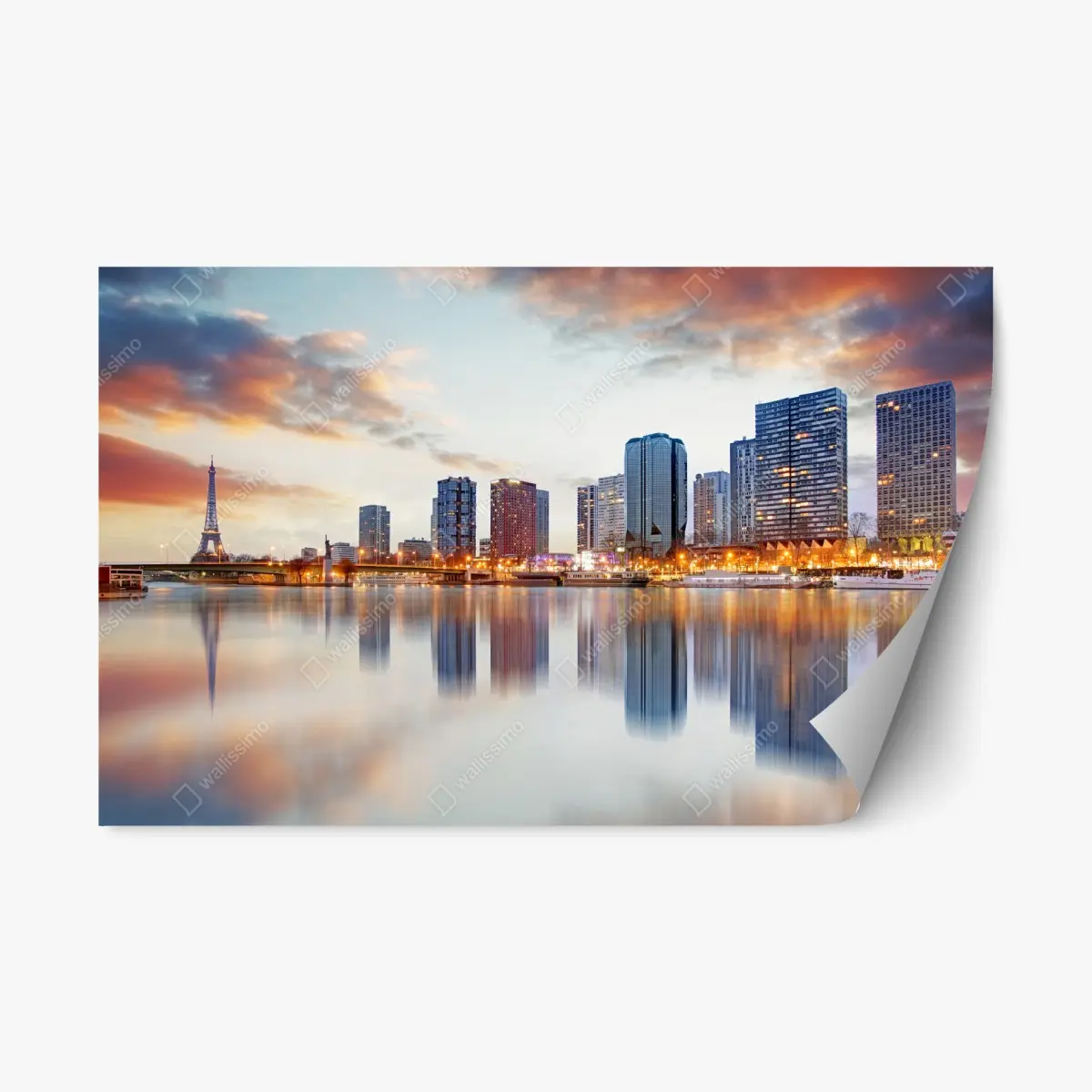 Repositionierbarer Aufkleber Paris skyline bei sonnenuntergang mit Eiffelturm – Pixers®