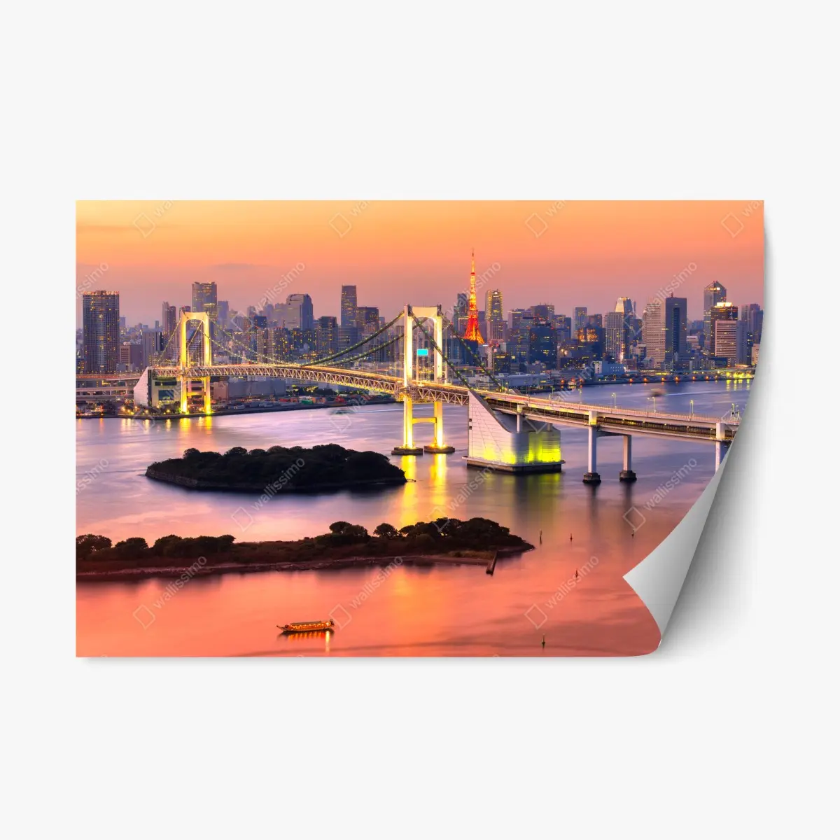Repositionierbarer Aufkleber Tokio skyline bei sonnenuntergang – Pixers®