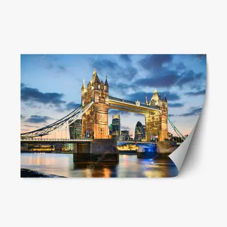 Repositionierbarer Aufkleber Tower Bridge bei dämmerung, London skyline – Pixers®