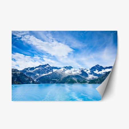 Repositionierbarer Aufkleber schneebedeckte gipfel in Glacier Bay, Alaska – Pixers®