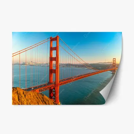 Repositionierbarer Aufkleber Golden Gate bei sonnenuntergang – Pixers®