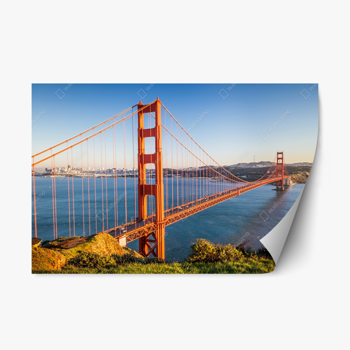 Repositionierbarer Aufkleber panoramablick auf die Golden Gate Bridge – Pixers®