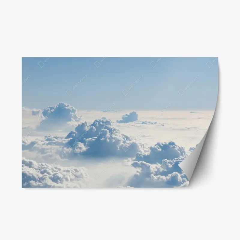 Repositionierbarer Aufkleber luftige wolkenlandschaft im soften blau