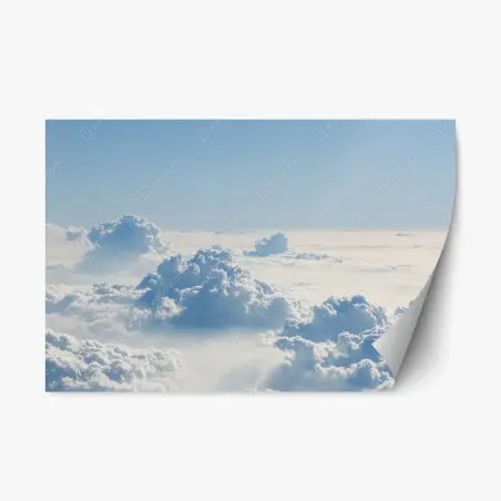 Repositionierbarer Aufkleber luftige wolkenlandschaft im soften blau – Pixers®