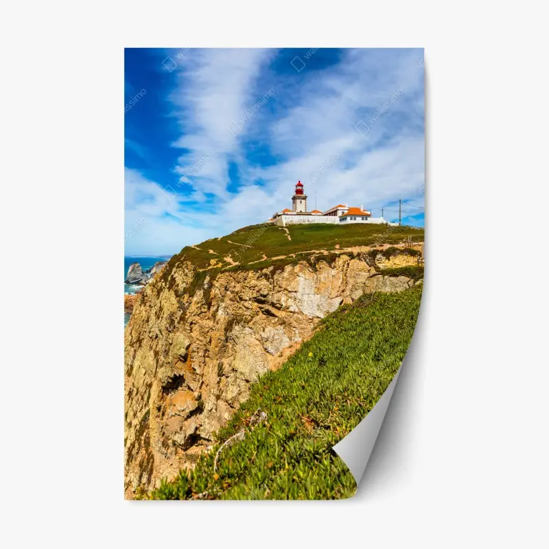 Repositionierbarer Aufkleber leuchtturm auf den klippen von Cabo da Roca