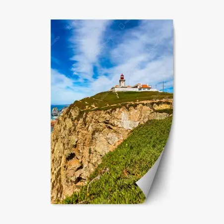 Repositionierbarer Aufkleber leuchtturm auf den klippen von Cabo da Roca – Pixers®