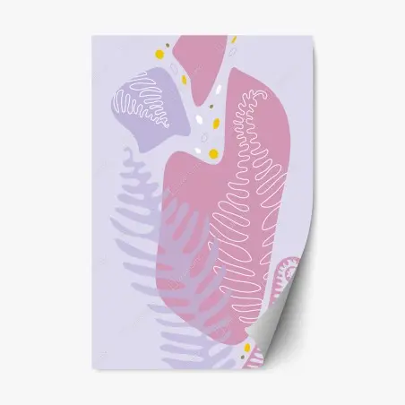 Repositionierbarer Aufkleber zarte pastell-botanische abstraktion – Pixers®