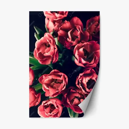 Repositionierbarer Aufkleber stimmungsvolles rosa tulpenbukett – Pixers®