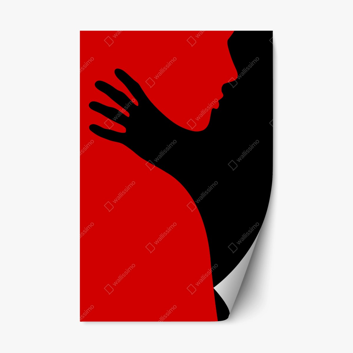 Repositionierbarer Aufkleber kräftige rot-schwarze silhouette – Pixers®