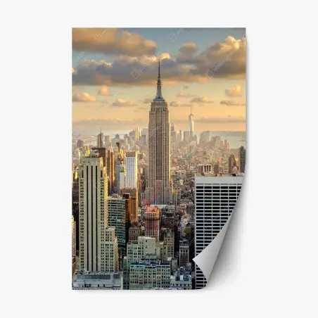 Repositionierbarer Aufkleber New York skyline bei sonnenuntergang – Pixers®