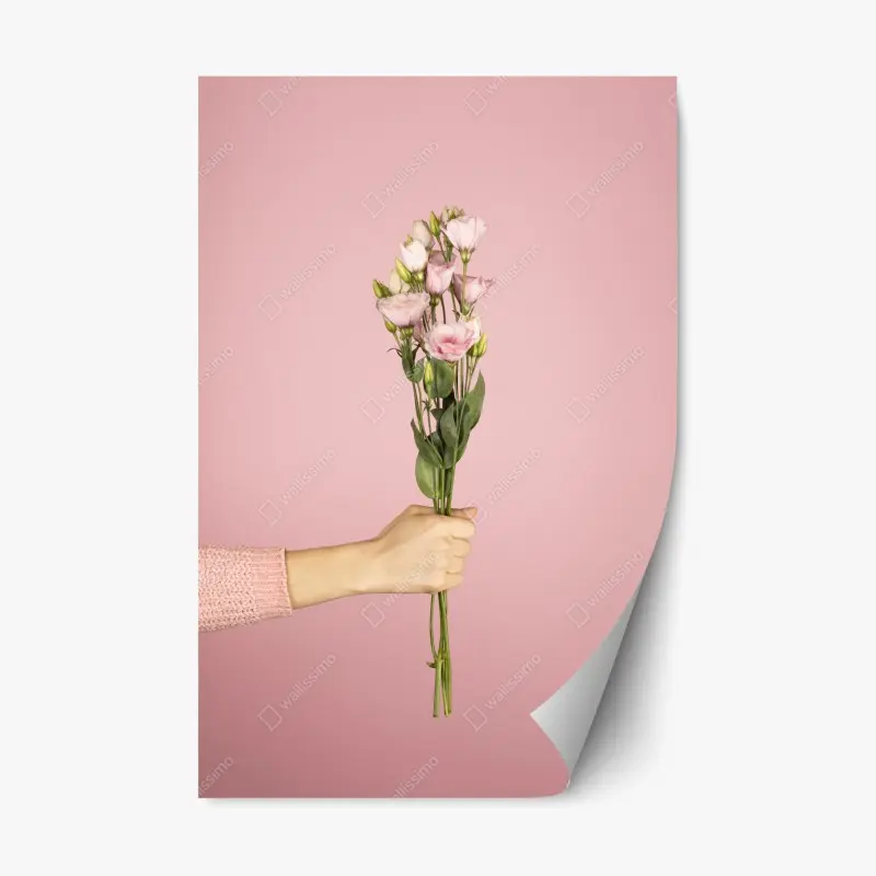 Repositionierbarer Aufkleber zarter rosa eustoma-strauß