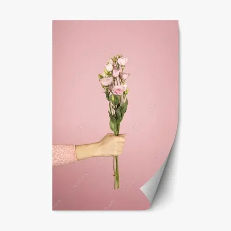 Repositionierbarer Aufkleber zarter rosa eustoma-strauß – Pixers®