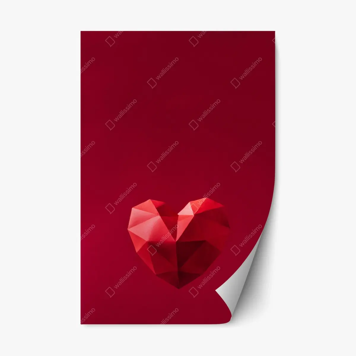Repositionierbarer Aufkleber geometrisches rotes papierherz – Pixers®