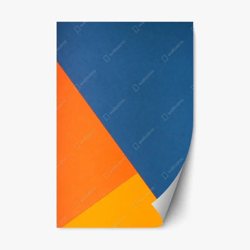 Repositionierbarer Aufkleber mutige geometrische komposition in blau und orange