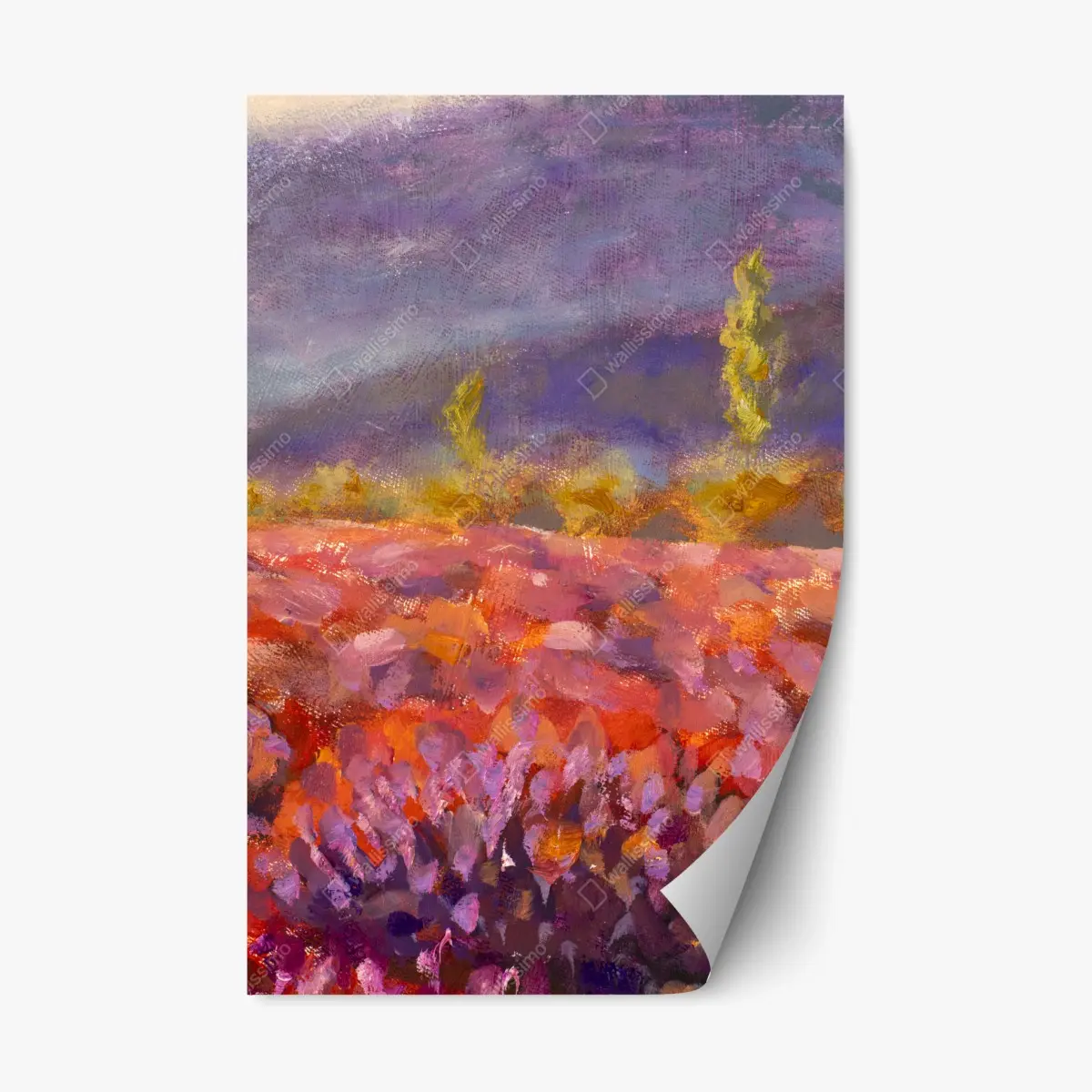 Repositionierbarer Aufkleber Provence lavendelfeld gemälde – Pixers®