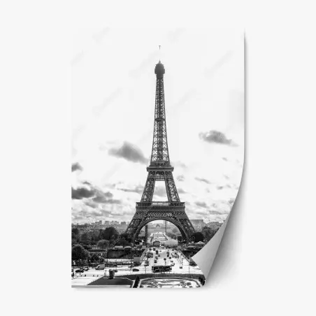 Repositionierbarer Aufkleber Paris Eiffelturm in monochrom – Pixers®