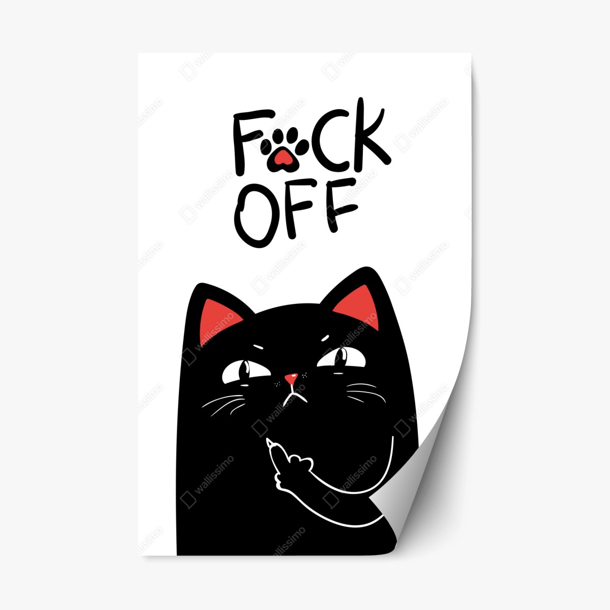 Repositionierbarer Aufkleber freche schwarze katze mit attitude – Pixers®