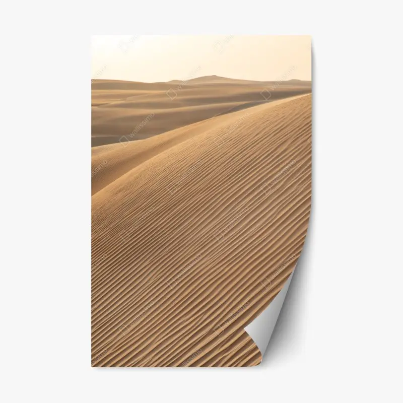 Repositionierbarer Aufkleber goldene sanddünen minimalistisches landschaftsbild