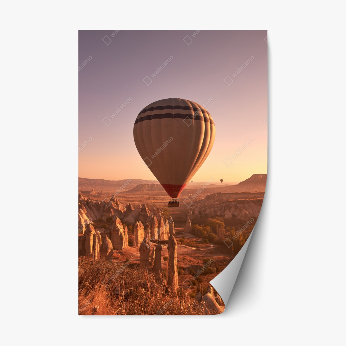 Repositionierbarer Aufkleber heißluftballon über Kappadokien bei sonnenaufgang – Pixers®