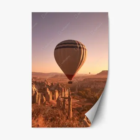 Repositionierbarer Aufkleber heißluftballon über Kappadokien bei sonnenaufgang – Pixers®