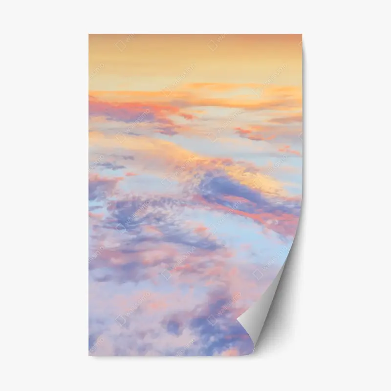 Repositionierbarer Aufkleber sanfter pastellhimmel bei sonnenaufgang