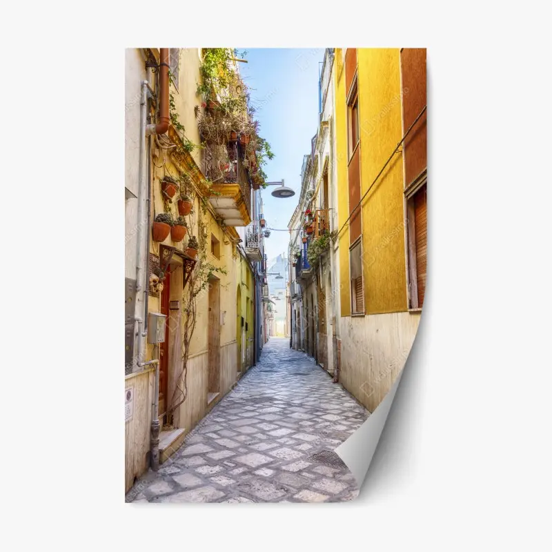Repositionierbarer Aufkleber sonnige gasse in Brindisi
