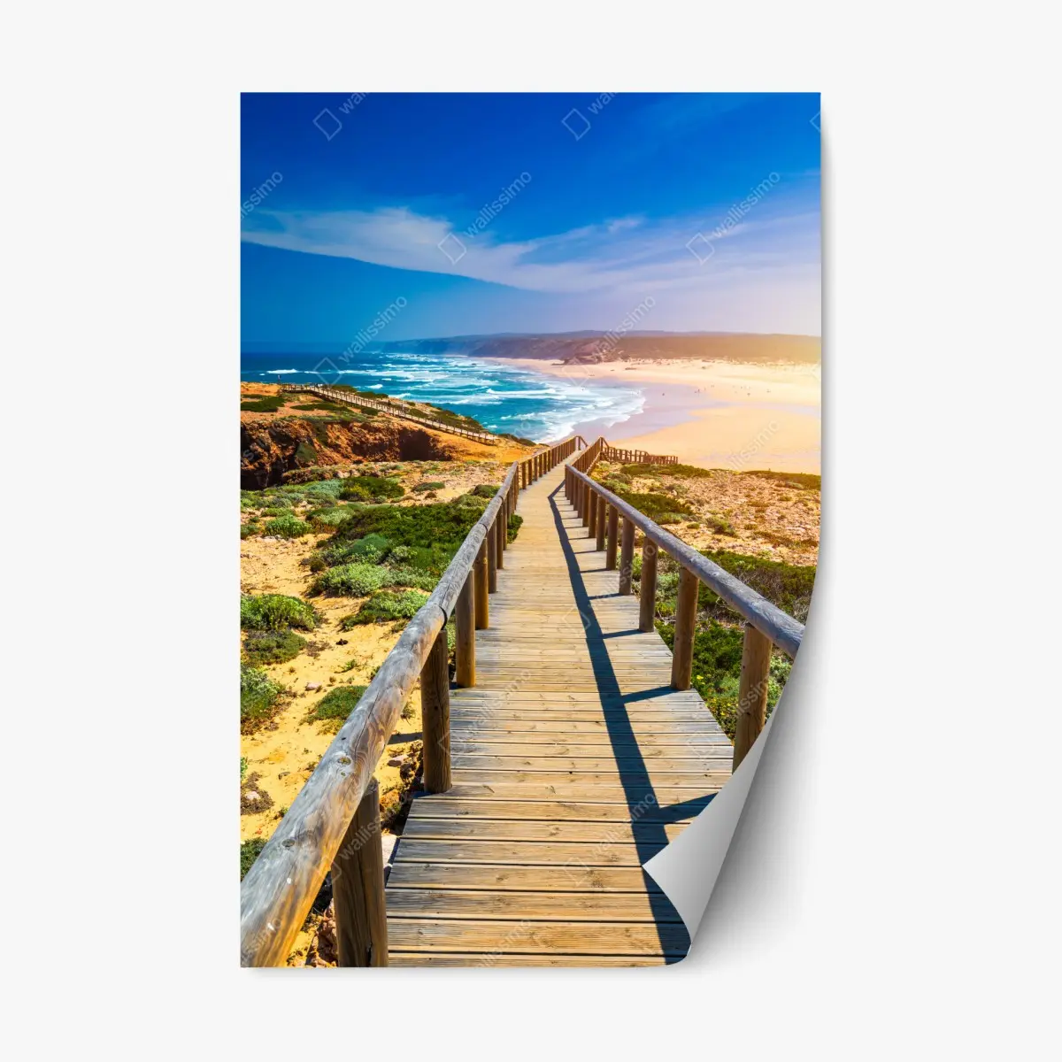 Repositionierbarer Aufkleber steg zur Praia da Bordeira – Pixers®