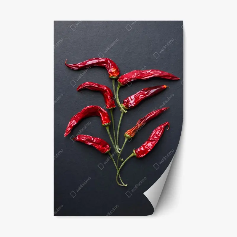 Repositionierbarer Aufkleber kulinarische grafik mit roten chilischoten