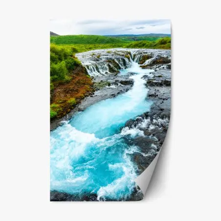 Repositionierbarer Aufkleber wasserfall Bruarfoss, Island – Pixers®