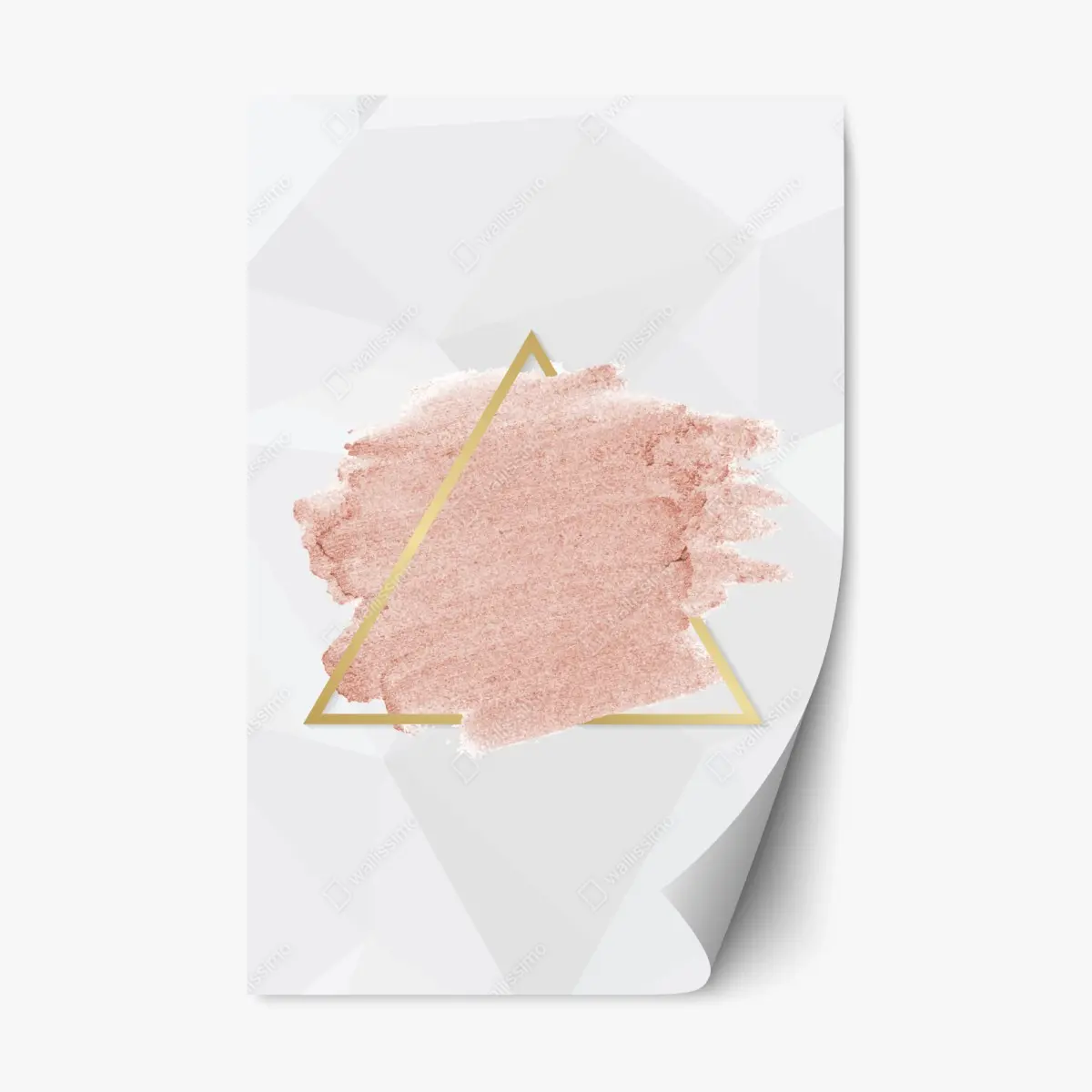 Repositionierbarer Aufkleber pastellrosa geometrisches dreieck – Pixers®