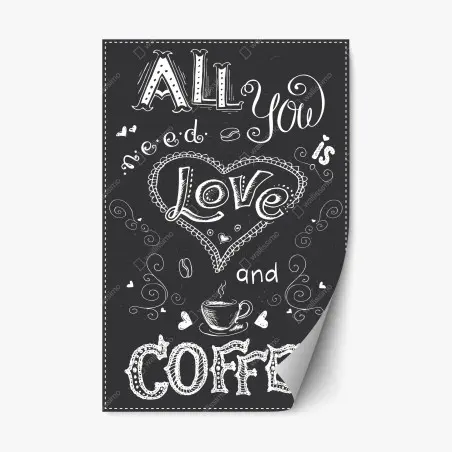 Repositionierbarer Aufkleber alles was du brauchst ist liebe und kaffee – Pixers®