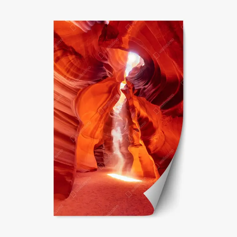 Repositionierbarer Aufkleber sonnenstrahl in einer sandsteinschlucht
