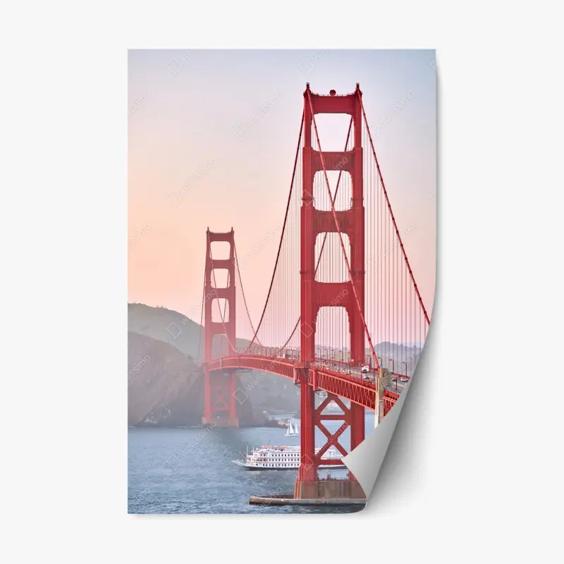 Repositionierbarer Aufkleber Golden Gate Bridge bei sonnenuntergang