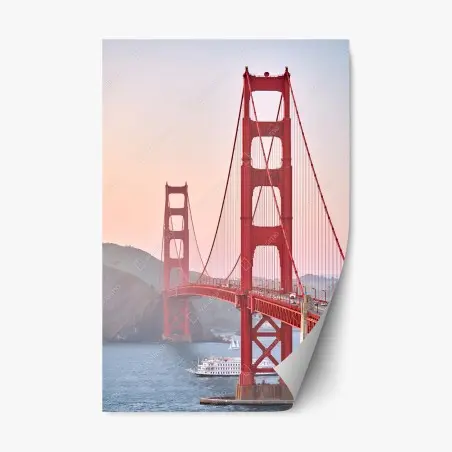 Repositionierbarer Aufkleber Golden Gate Bridge bei sonnenuntergang – Pixers®