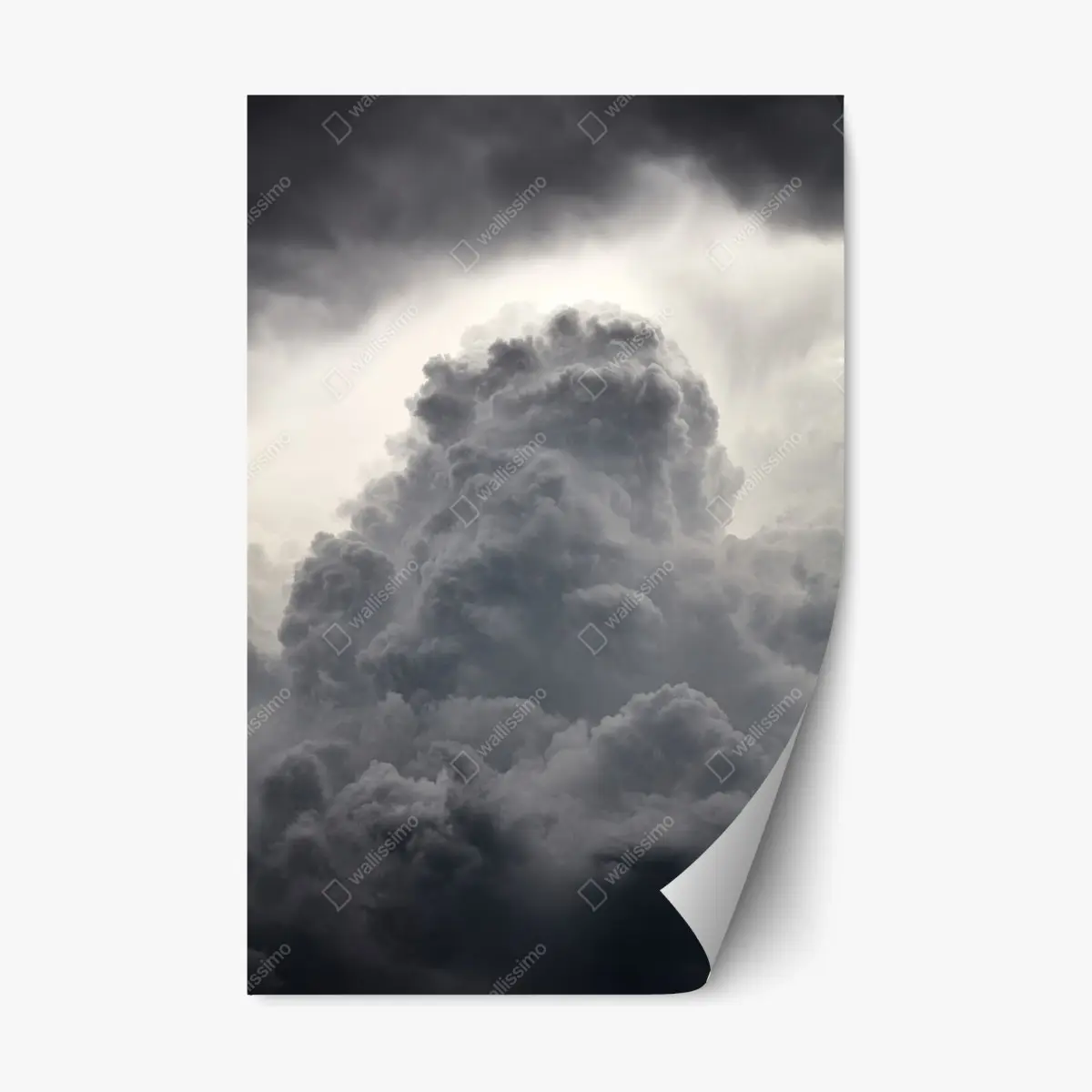Repositionierbarer Aufkleber dramatische graue wolkenlandschaft – Pixers®