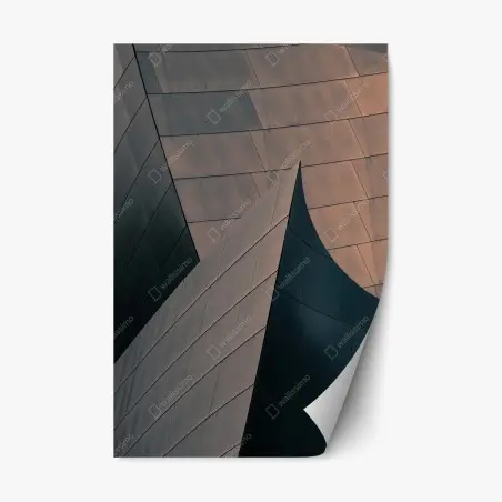 Repositionierbarer Aufkleber geometrische architekturformen aus metall – Pixers®