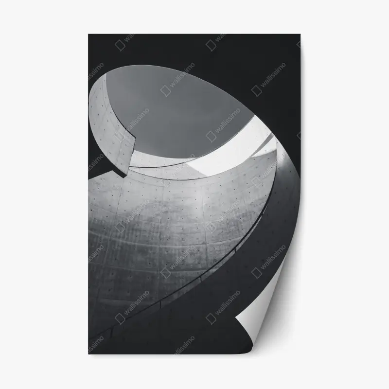 Repositionierbarer Aufkleber geschwungene beton-spiraltreppe